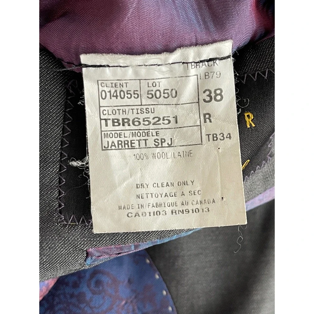 Ted Baker London Endurance Jarrett SPJ 100% Wool Blazer‎ Gray 38R Made in Canada